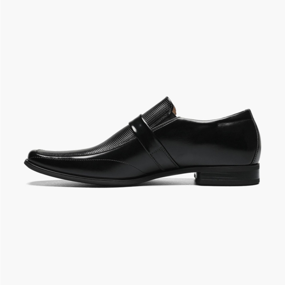 Men's BEAU Black Leather Loafers - Picture 5 of 10